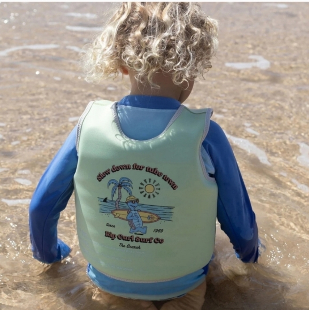 Rip Curl Rip Curl Kids Swim Rashguard Light Green and Blue 2-3 Years